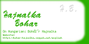 hajnalka bohar business card